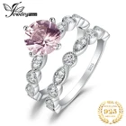 JewelryPalace Infinity 3ct Искусственный розовый морганит сапфир бриллиантовое серебряное кольцо для помолвки свадебный набор