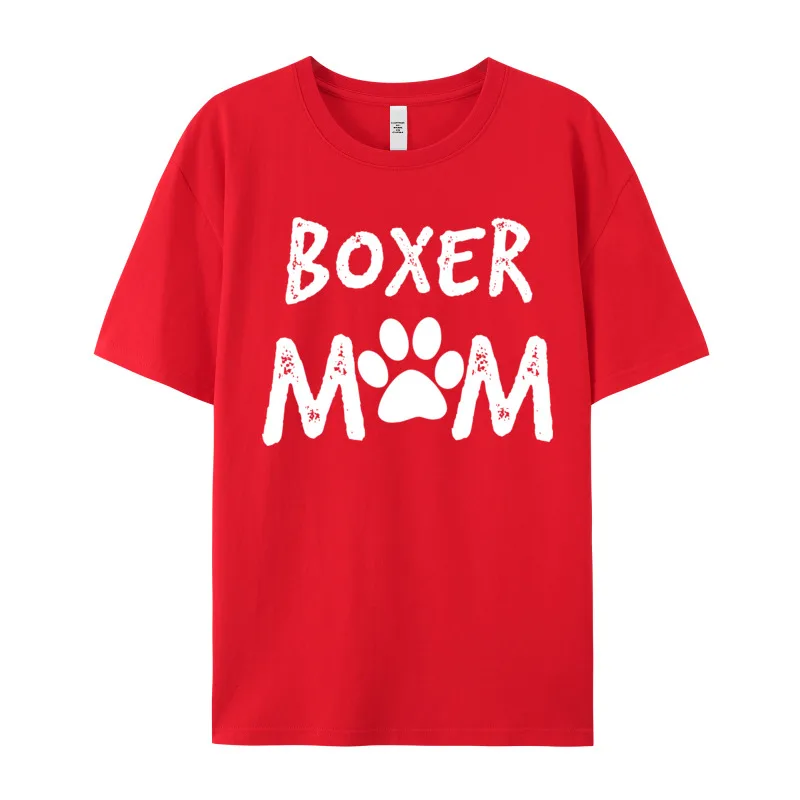 Boxer Mom sweater Gift Womens Slogan Mother Day Combed cotton Round Neck Adult Tees Tops Shirts Funky Short Sleeve Tshirts