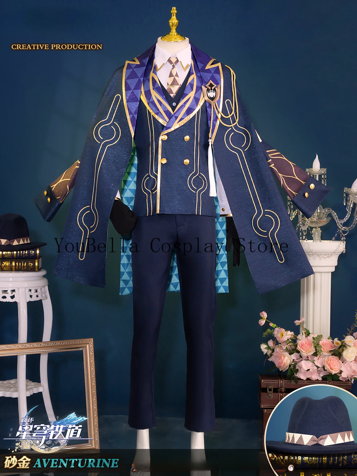 Парик для косплея игры Honkai звезда рельс авантюрин костюм парик десять камней