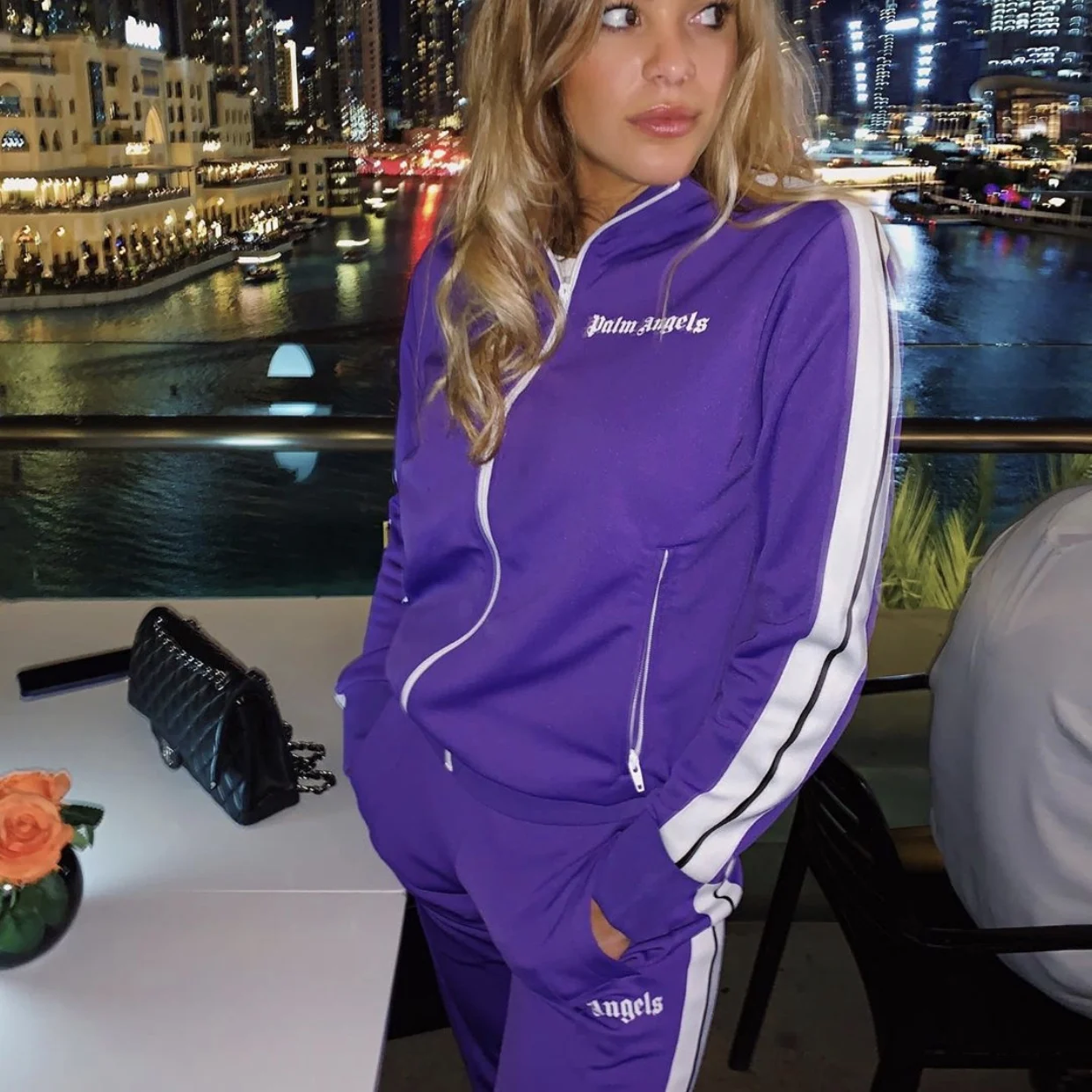 Базовая черно-белая полосатая Мужская Женская Спортивная одежда с пальмовыми