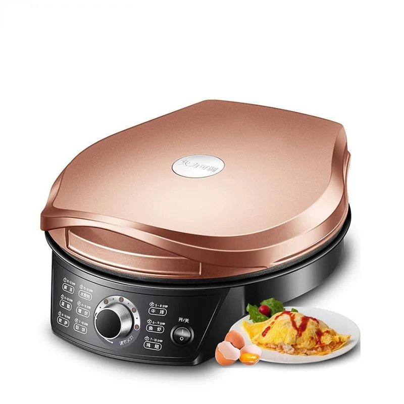 Household Double Side Heating Electric Skillet 220V Crepe Pancake Maker Automatic Pizza Pie Machine BBQ Tool Frying Pan