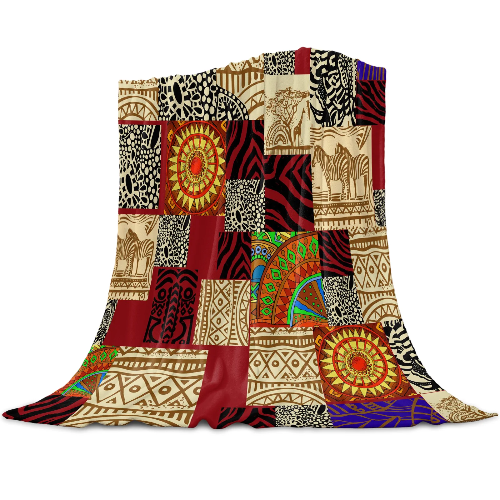 

African Ethnic Style Blanket Mat Coral Fleece Throw for Bed Home Bedroom Sheet Kids Aldult Flannel Blankets