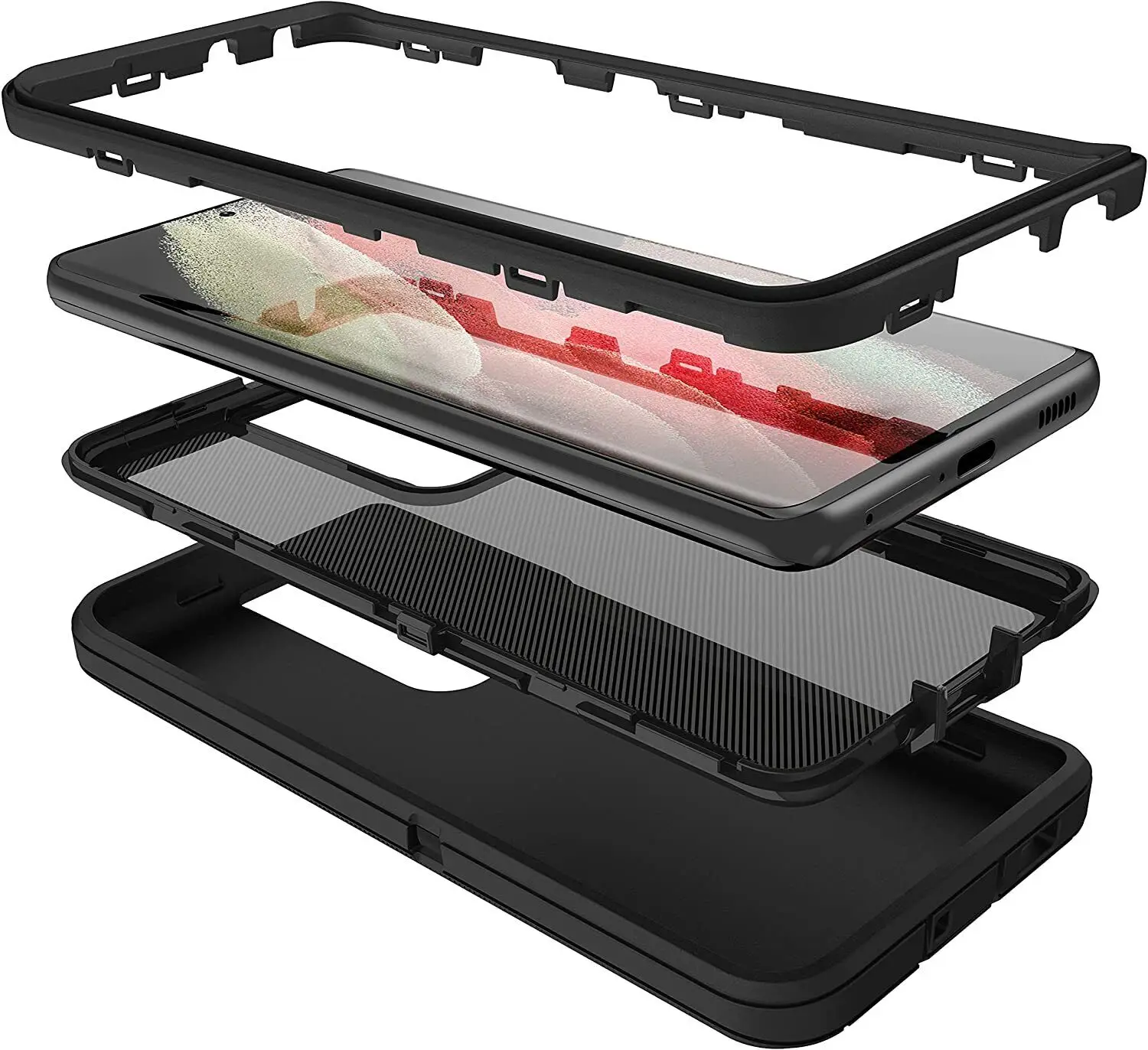 Armor Bumper Shockproof Phone Case For Samsung Galaxy S22 Plus S23 Ultra S21+ S20 Shockproof Defender Case Cover with Belt Clip