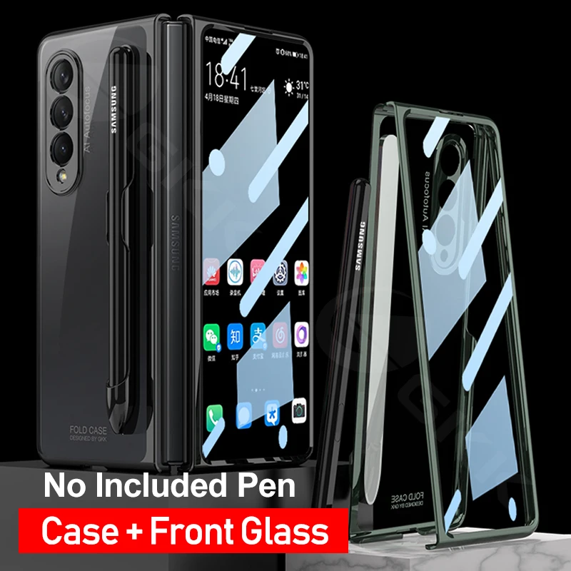 Suitable for Samsung Z fold4 phone case foldable screen fold4 transparent airbag PC360 ° anti drop solid color case
