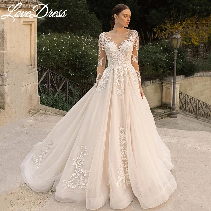 LoveDress Принцесса бальное платье с длинным рукавом свадебное 2024 сексуальное