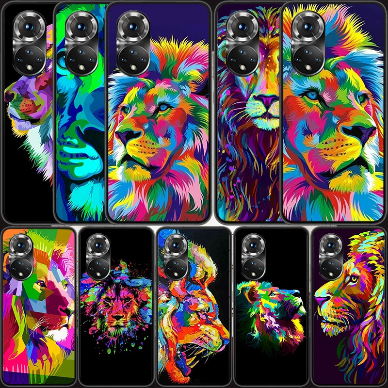 

Images of colored lion Phone Case For Huawei P Smart 2021 Y5 Y6 Y7 Y9 Honor 50 20 Pro 10 10I 9 9X Y9S 8 8A 8X 8S 7S Cover