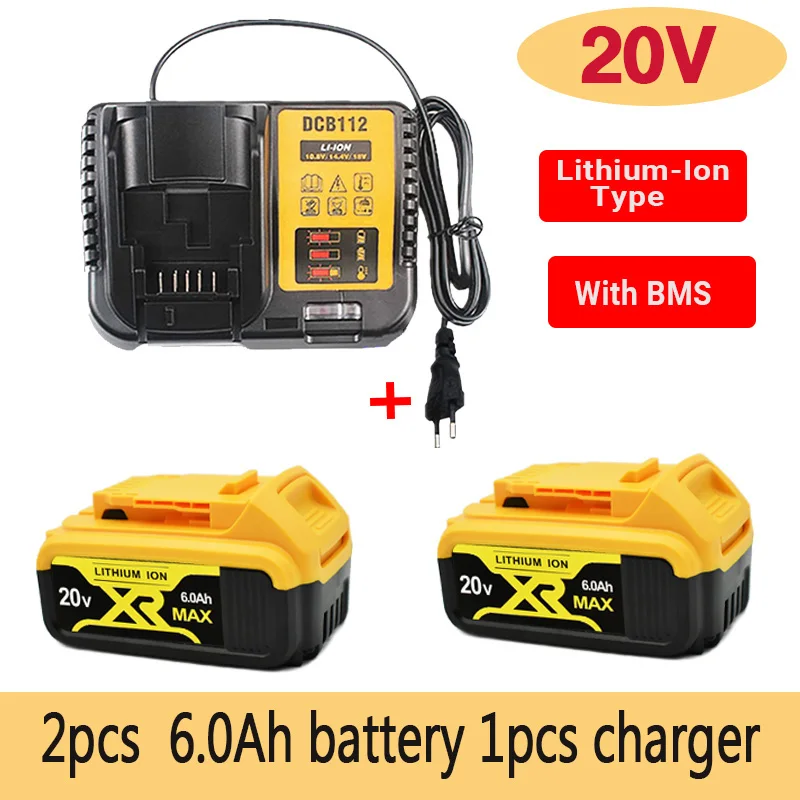 

Powtree 6000mAh 18V/20V for Dewalt Power Tool Battery for DCB180 DCB181 DCB182 DCB201 DCB201-2 DCB200 DCB200-2 DCB204-2