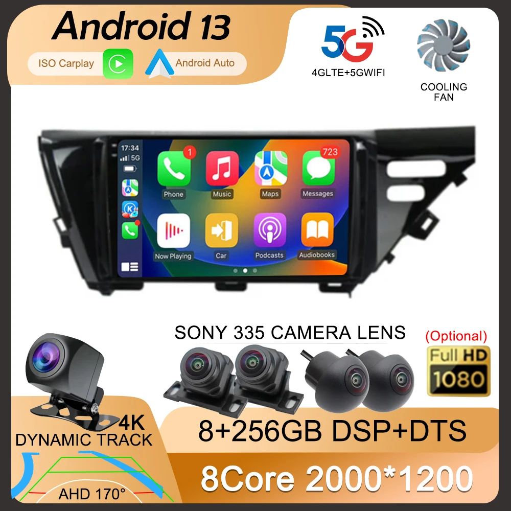 Автомобильное радио Android 13 Carplay для Toyota Camry 8 XV 70 2017 2018 2019 2020 мультимедийный