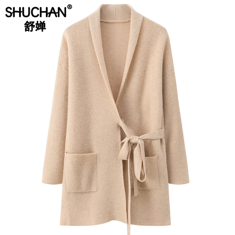 Женский кардиган на шнуровке из чистого кашемира