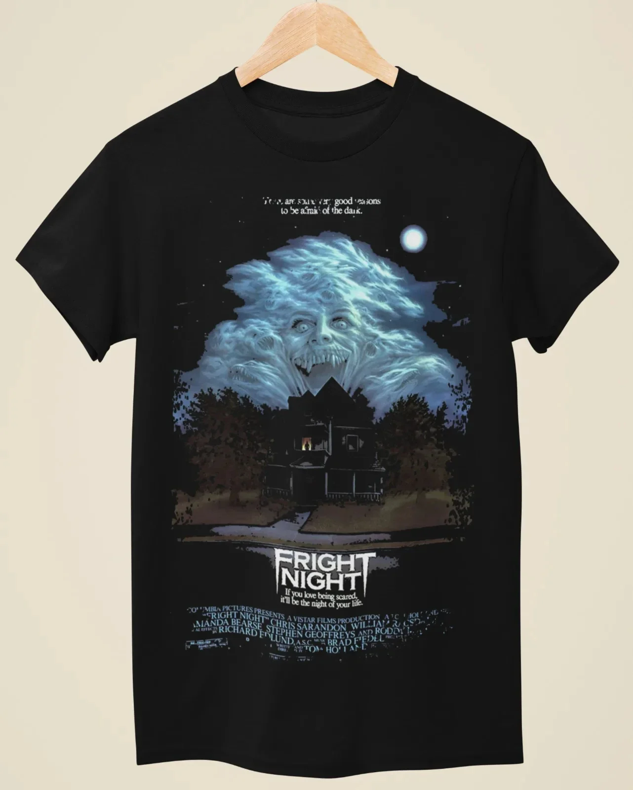 Постер Fright в стиле ночного фильма черная футболка унисекс большого размера