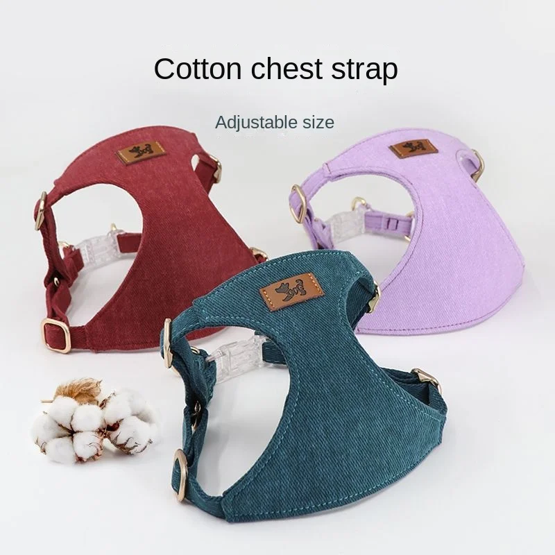 

Adjustable Vest Harness Leash Adjustable Mesh Vest Dog Harness Collar Chest Strap Cotton Harnesses with Traction Rope Collar