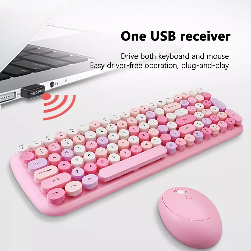 

2023NEW Keyboard Mouse Kit 2.4G Wireless Exquisite -saving Long-distance Transmission Compatible Space Saving Keyboard Mouse Kit