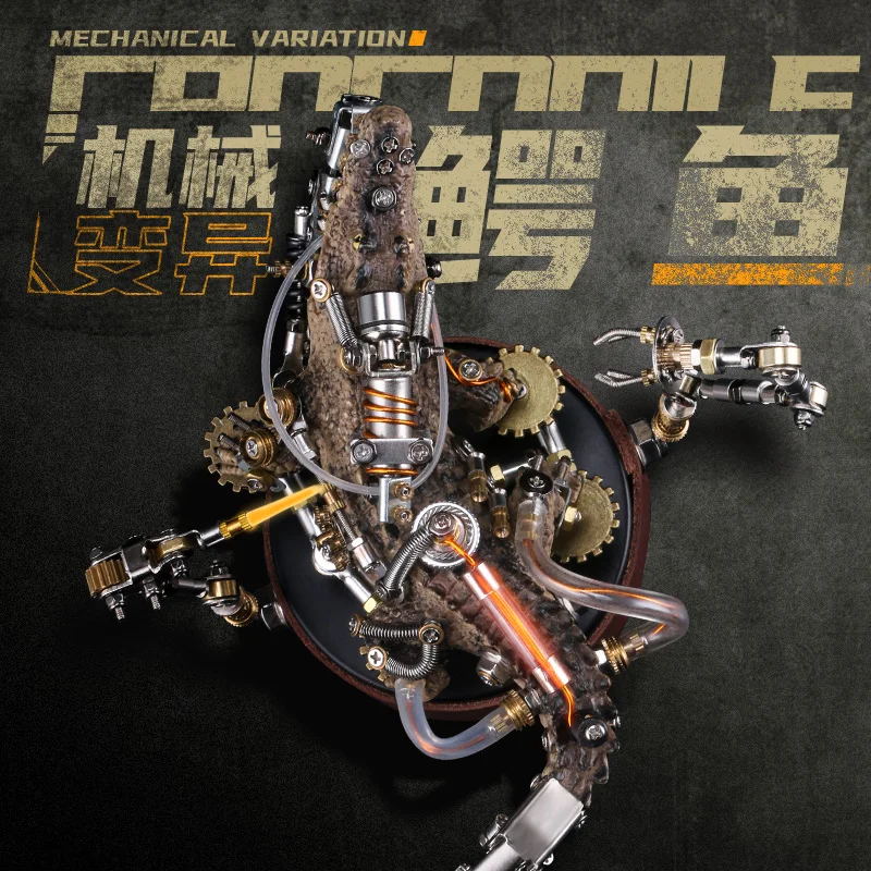 Mutant механический Крокодил 3D Железный Металл DIY блоки Твердые строительные