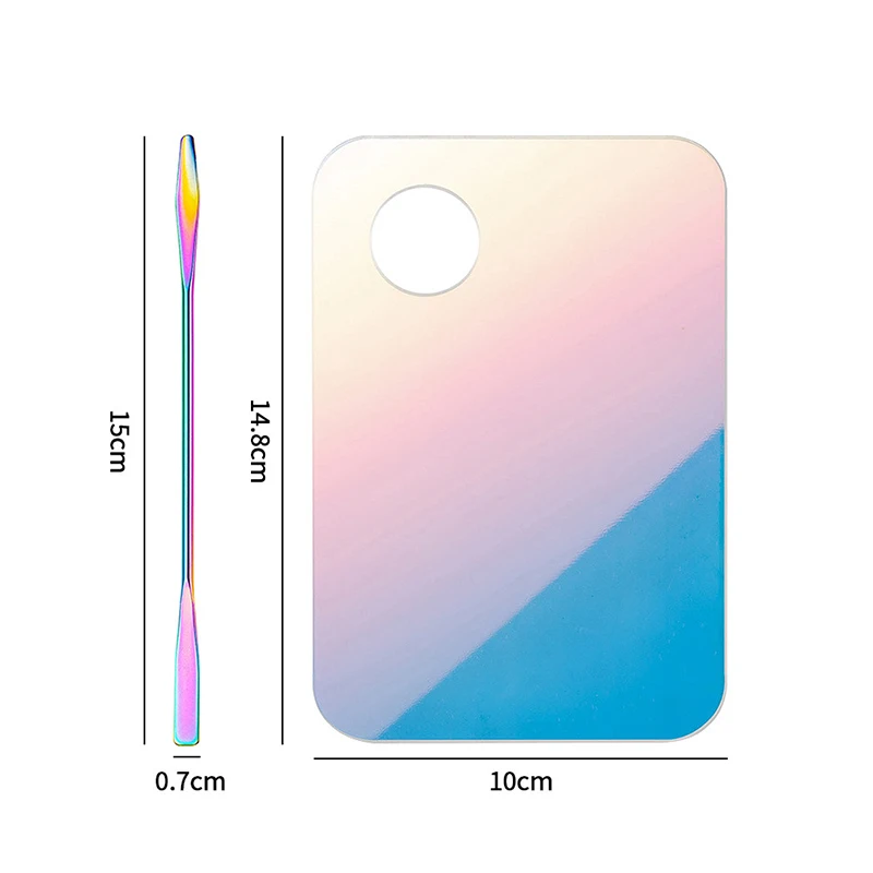 Палитра для макияжа из нержавеющей стали с лопаткой 2 шт.