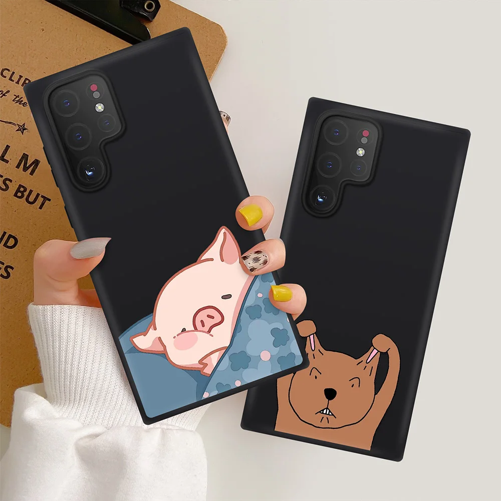 Мультяшный милый чехол для телефона в виде свиньи Samsung Galaxy S23 S22 S21 S20 FE 5G S10 Plus S10e Note