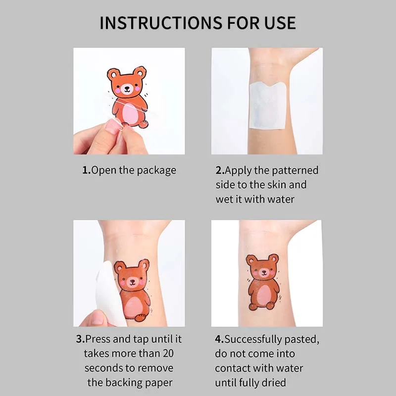 Светящийся набор временной татуировки в форме сердца с 6 предметами для рук и