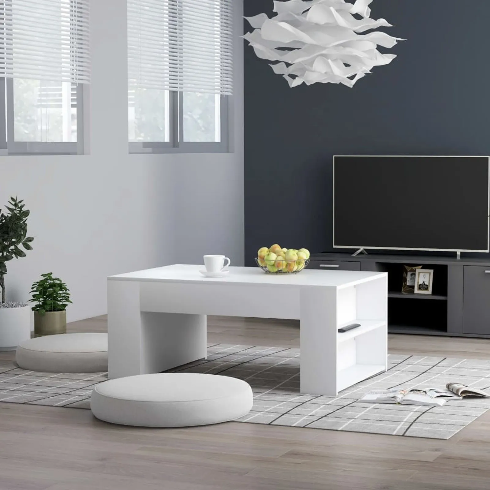

Coffee Table White 39.4"x23.6"x16.5" Chipboard
