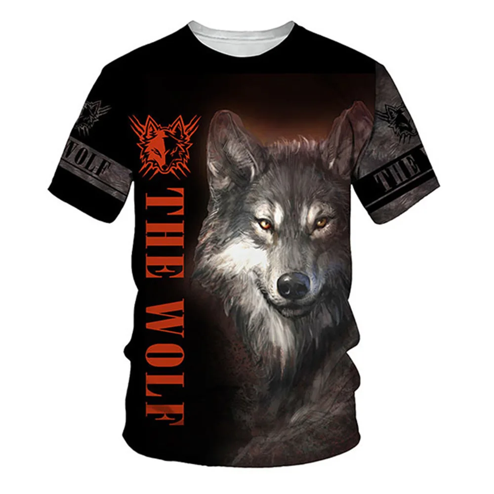 

Летние Новые футболки с 3D-принтом волка, крутые волки, уличная одежда для мужчин и женщин, модная футболка большого размера с круглым вырезо...