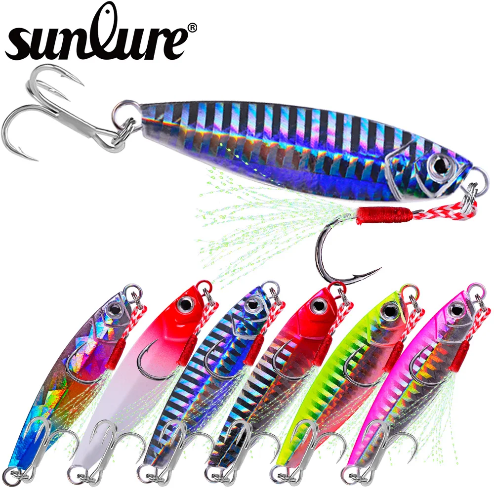 

Sunlure 1Pcs Fish Jig Fishing Lure 7G-10G-15G-20G-30G Metal Spoon Bait Artificial Hard Jigging Bait Sea Bass Fishing Tackle