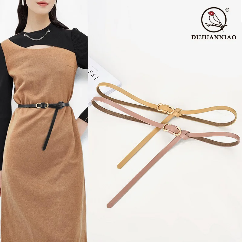 

The new lady leather micro design adornment layer leather women's belt with no hole