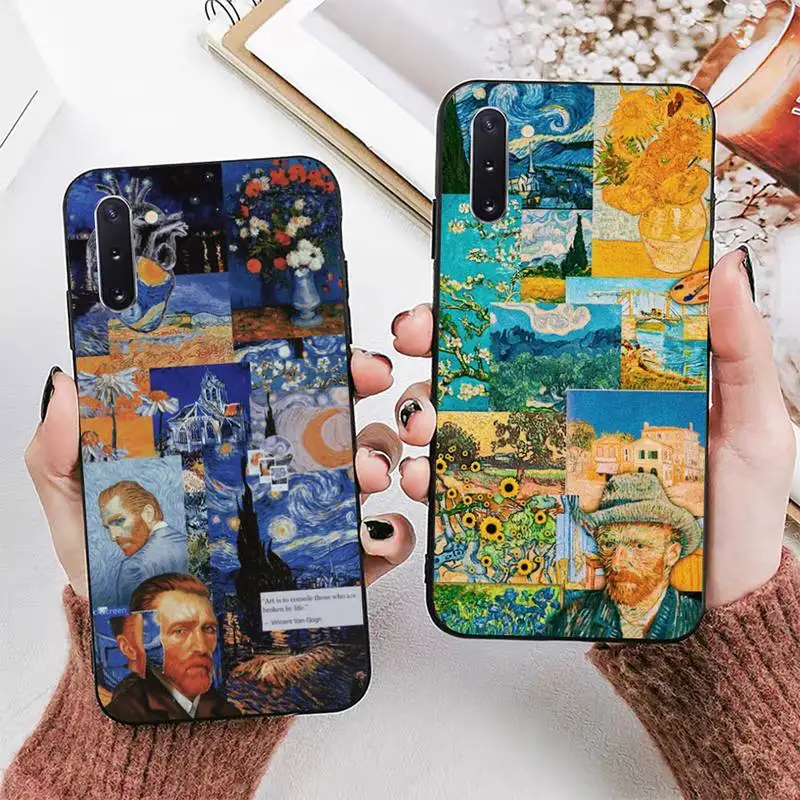 

Vintage Van Gogh Puzzle Illustration Phone Case for Samsung Note 5 7 8 9 10 20 pro plus lite ultra A21 12 72