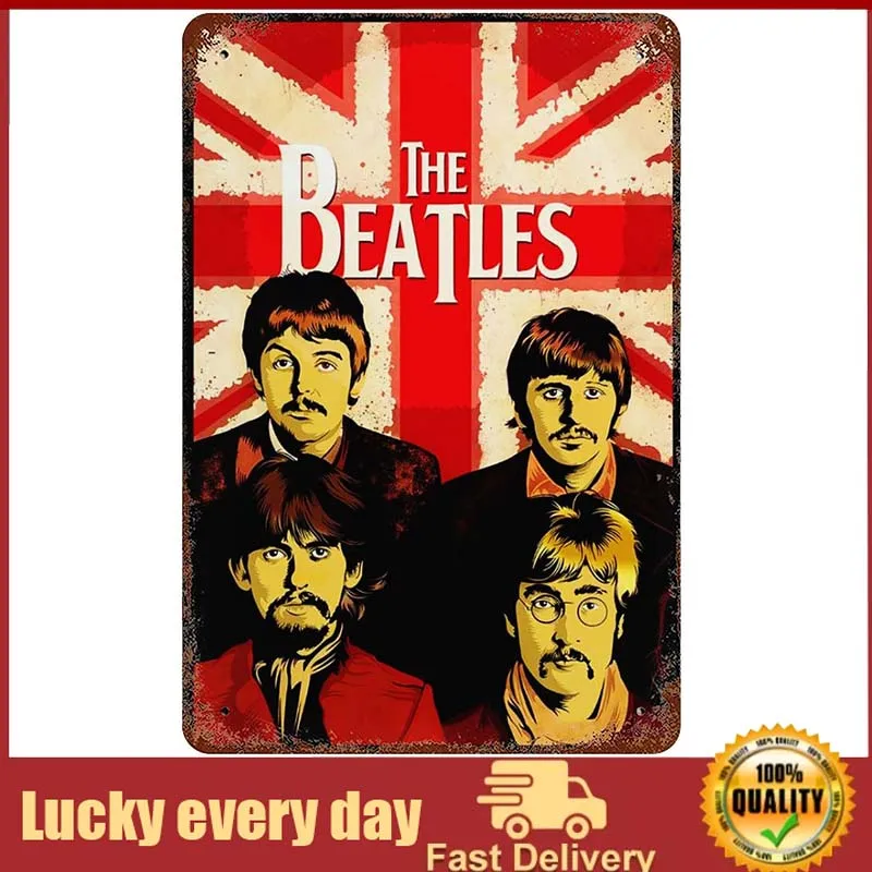 

Band Metal Tin Sign Vintage Metal Sign Retro Tin Sign Wall Art Poster Wall Signs Classic Rock for Bar Cafe Pub Men Cave