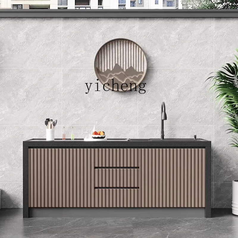 TQH открытый двор гранитный остров платформа консоль мраморная раковина