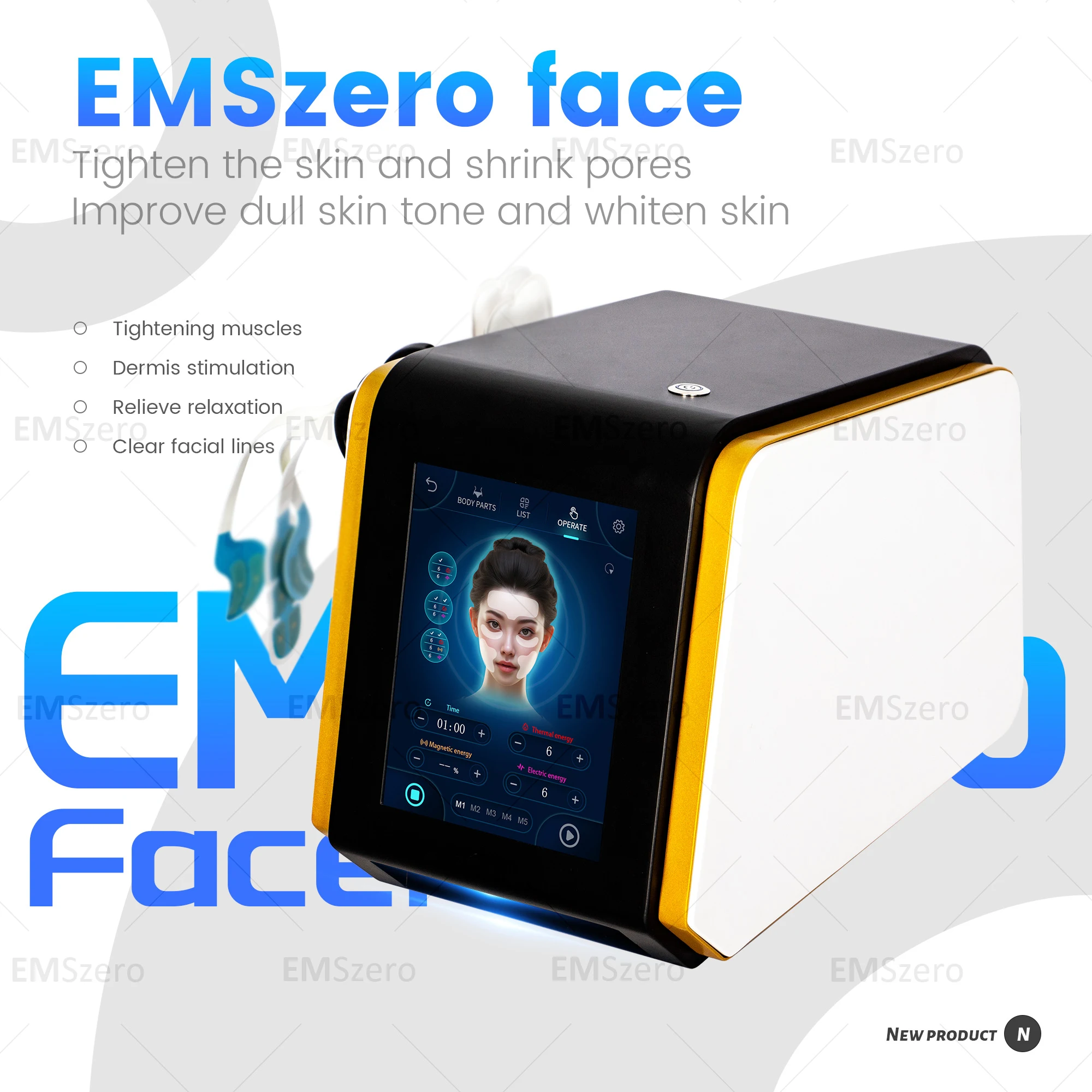 Фото Профессиональная электростимуляция лица Emrf Face Ems RF машина для подтяжки лица PEFACE Sculpt подушечки для лица массажер устройство №3