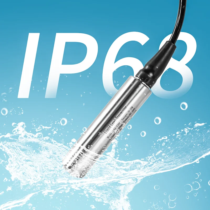 IP68 SS304 Level Sensor 4‑20mA Output Liquid Transmitter Water 0-10V RS485 Transducer