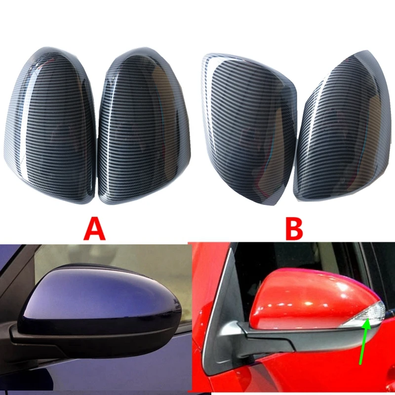 

1 Pair Refit Carbon Fiber Style Rearview Mirror Cover For Mazda 2 Demio 3 BL 2009-2013 Housing Case
