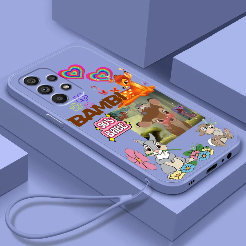 

Liquid Rope Funda Disney Fawn Bambi Cool Cute Phone Case For Samsung A73 A53 A33 A52 A32 A23 A22 A71 A51 A21S A03S A50 A30 5G