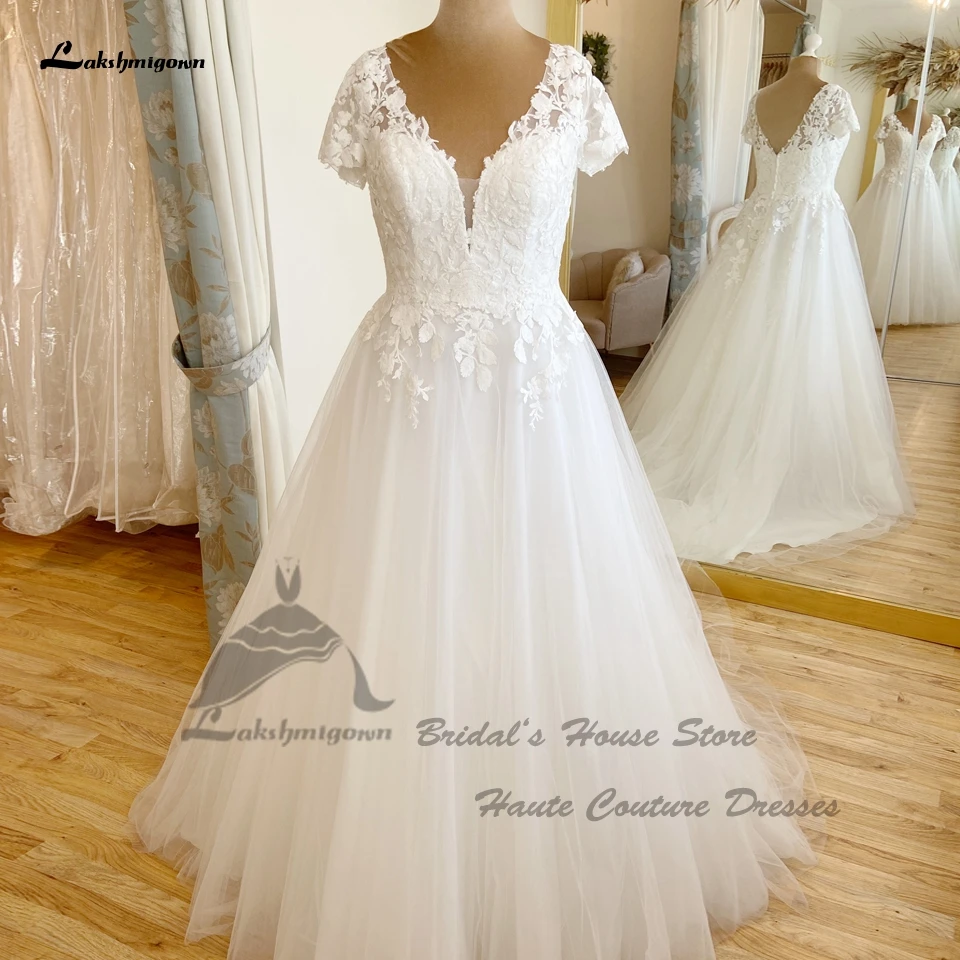 Lakshmigown женское свадебное платье в стиле бохо с Короткими Кружевными Рукавами 2022