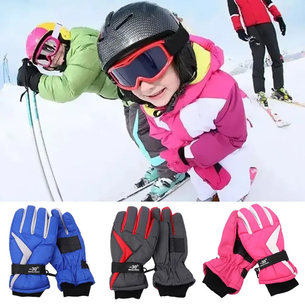 

Outdoor Cartoon Cute Children Boys Girls Kids Ski Gloves Thick Warm Windproof Sports Mittens