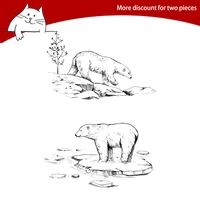 polar bear on ice clear stamps for scrapbooking card making photo album silicone stamp diy decorative crafts