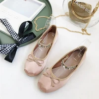 new arrival real silk bowtied ballet flats women plaid riband cross strap espadrilles mujer two styles crystal band creepers