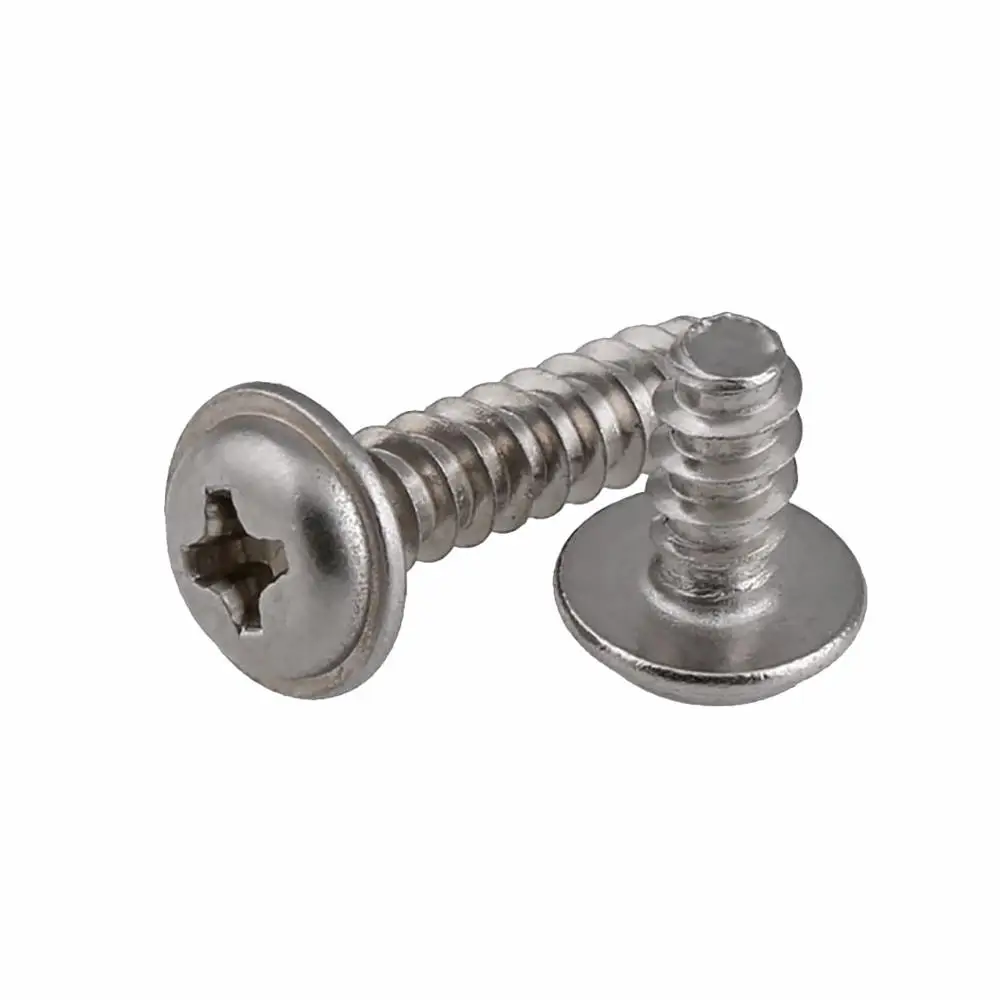 

M2 M2.2 M2.6 M3 M4 304 A2 Stainless Steel Phillips Pan Head Flat Tail Self Tapping Screw Round Truss Head Cross With Washer Bolt