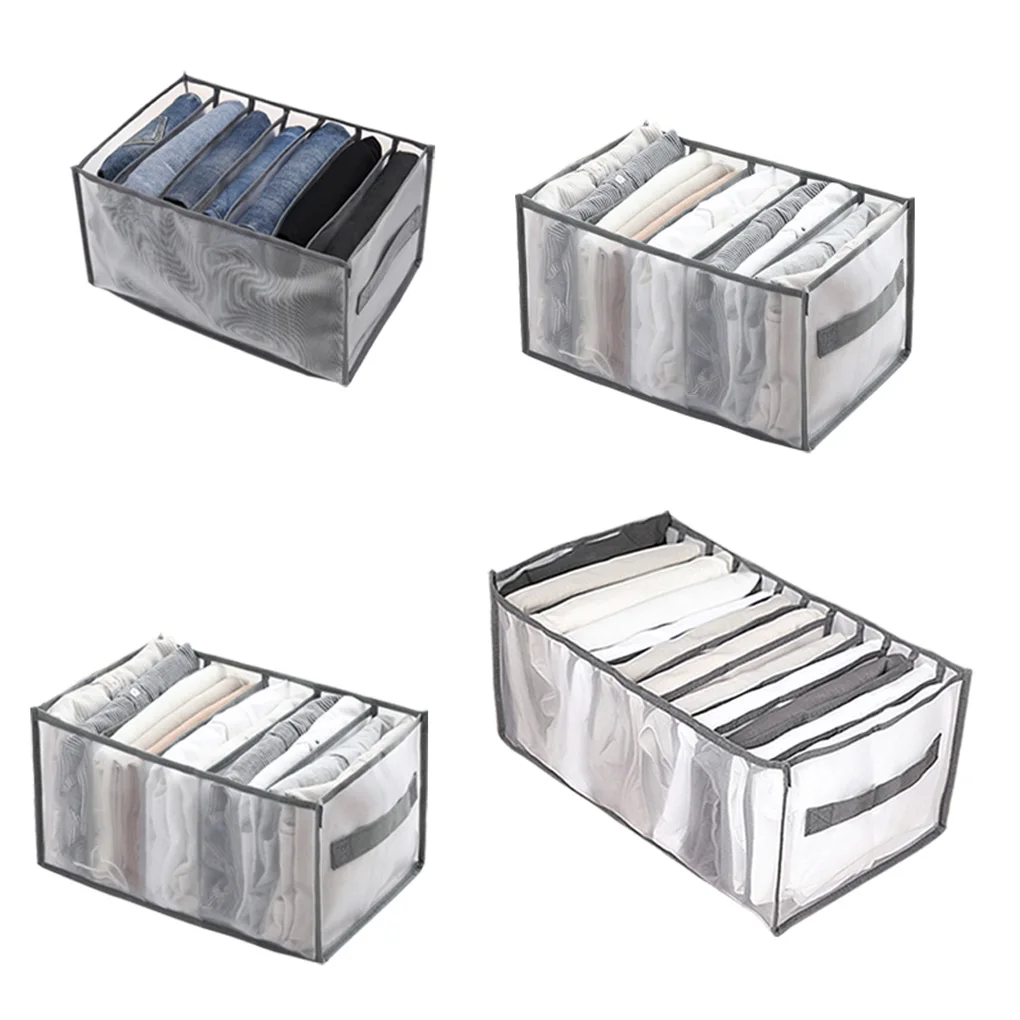 

Closet Clothing Storage Box Nylon Mesh Organizer Jeans Storage Basket Bra Socks Artifact Compartment Box for Easy Access