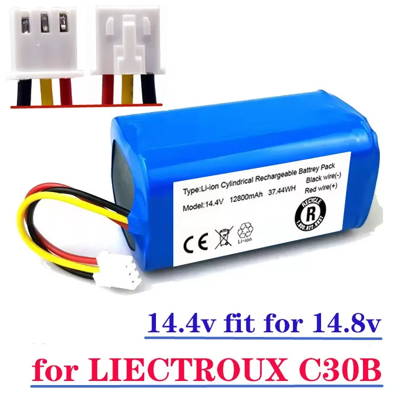 

NEW2023 100% New High Capacity 14.4v 12800mAh Battery for LIECTROUX C30B Robot Vacuum Cleaner, 1pc/pack