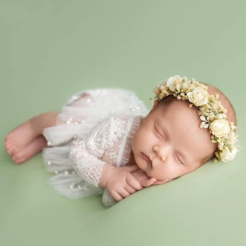 

Newborn Girls Photo Prop Outfit Girl Lace Rompers Tutu Skirt Infant Baby Heabands Baby Girls Photograph Clothes