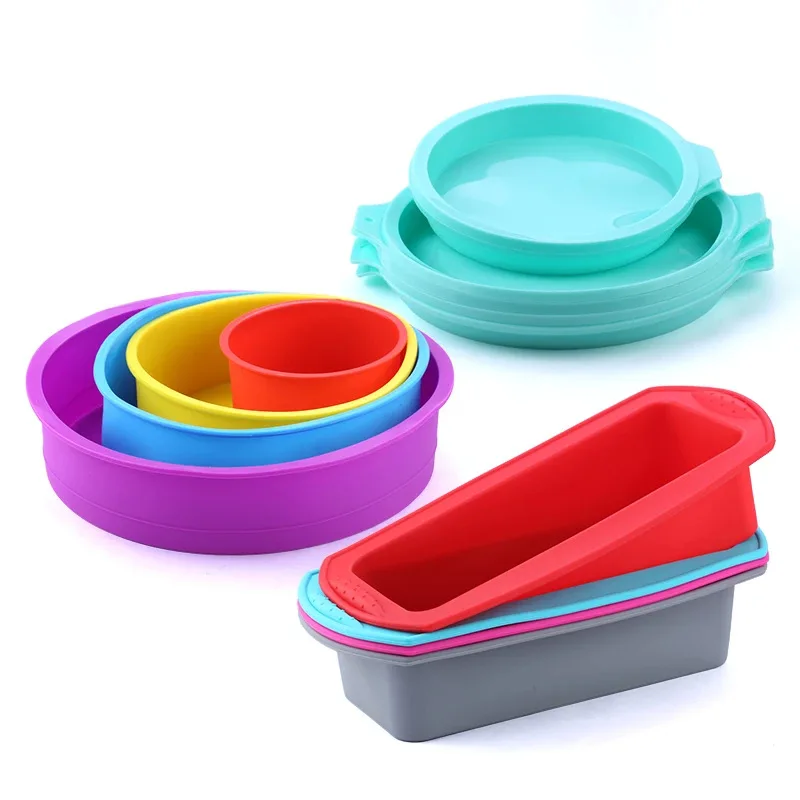 

DIY cake mold food grade silica gel double ear rectangular silica gel toast plate bread mold baking accessories kitchen tools