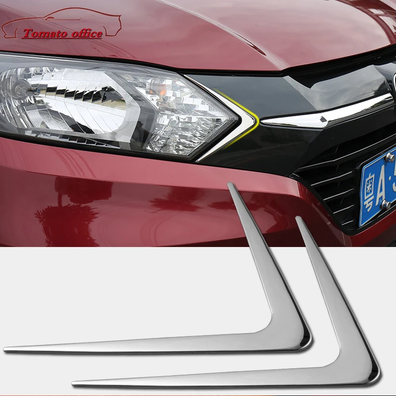 

For Honda HRV HR-V Accessories 2014 2015 2016 2017 ABS Car Headlights Trim Cover Decorative Head light Triangle Cover Frame