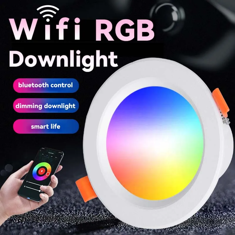 

LED Downlights RGB Led Ceiling Spot Recessed Down Light Dimming Spotlight 5W 7W 9W Bluetooth WIFI Smart Home Indoor Lighting