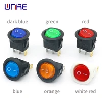20mm kcd2 led switch 6a 250v 10a 125vac light power switch car button lights onoff 3pin round rocker switch
