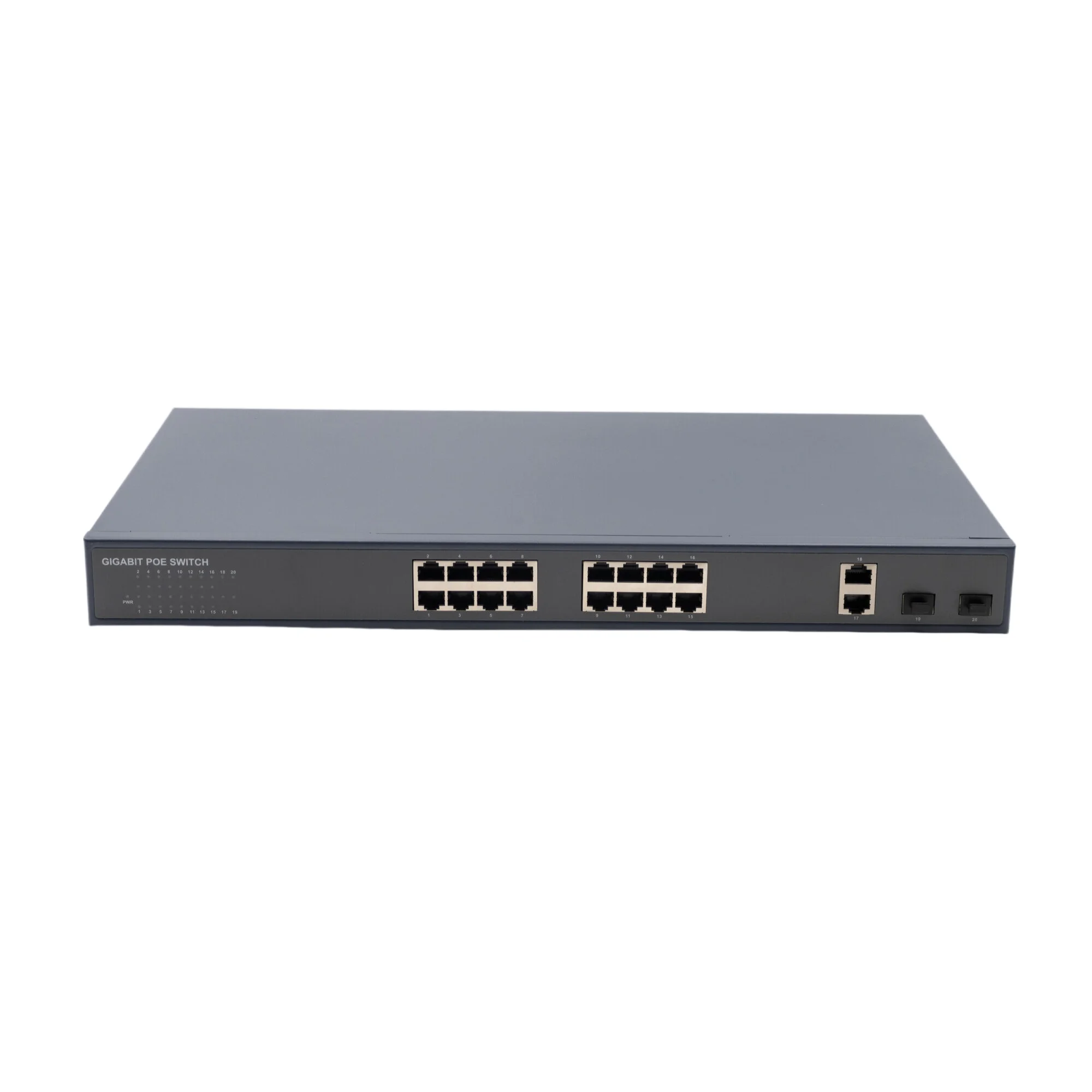 

Full Gigabit POE Switch 16GE POE For CCTV with 2*1.25g SFP + 2 Port 10/100/1000mbps Ethernet RJ45 Unmanaged Network Switch