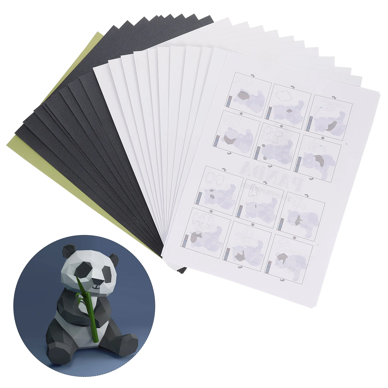 

1PC Panda and Bamboo 3D Paper Model DIY Hand Molded Decoration Ornament Geometric Origami (Iridescent Paper)