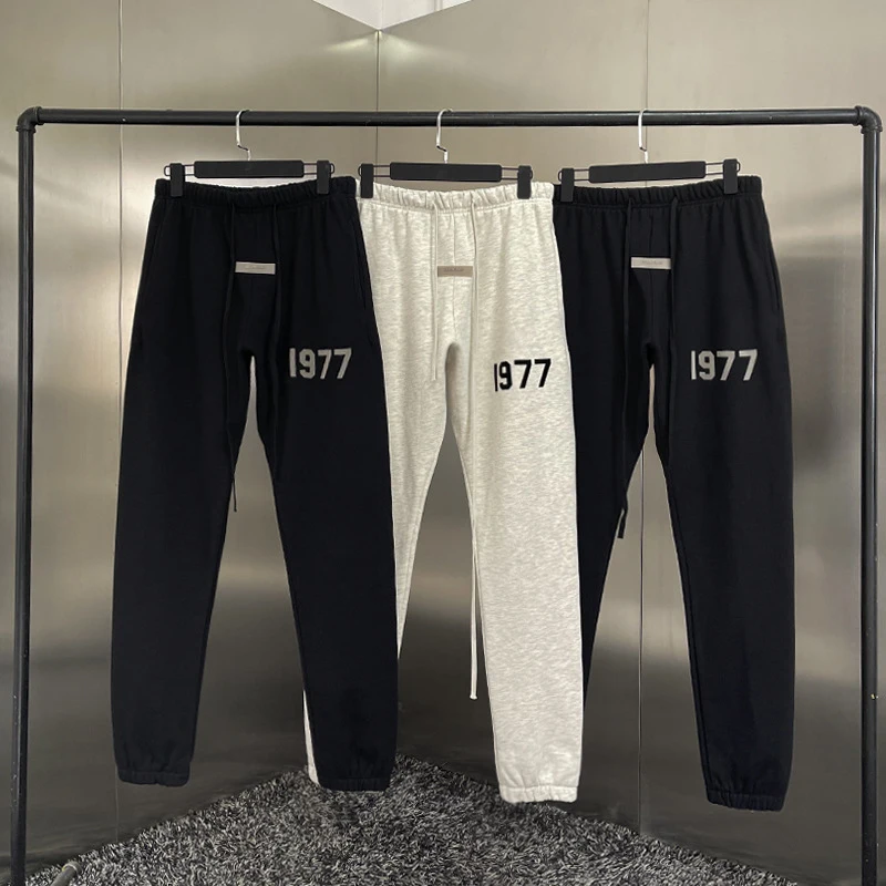 

Men Letter 1977 ESSENTIALS Sweatpants Trousers Streetwear Sports Pencil Track Joggers Women Cargo Pants Casual Clothing Techwear