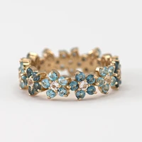 milangirl elegant exquisite blue zircon plum flower infinity floral rings for women love wedding ring jewelry