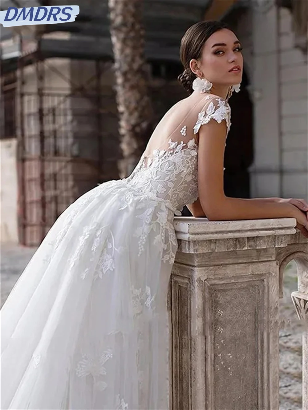 Простое Тюлевое свадебное платье в стиле бохо