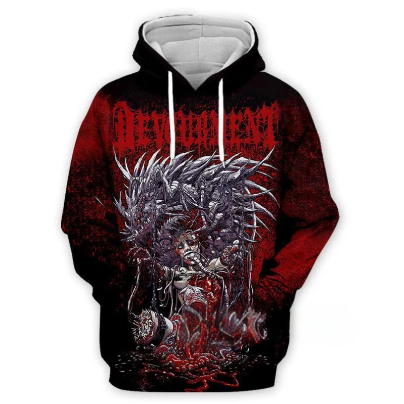 Толстовки с капюшоном Devourment Band для мужчин и женщин повседневная уличная одежда 3D