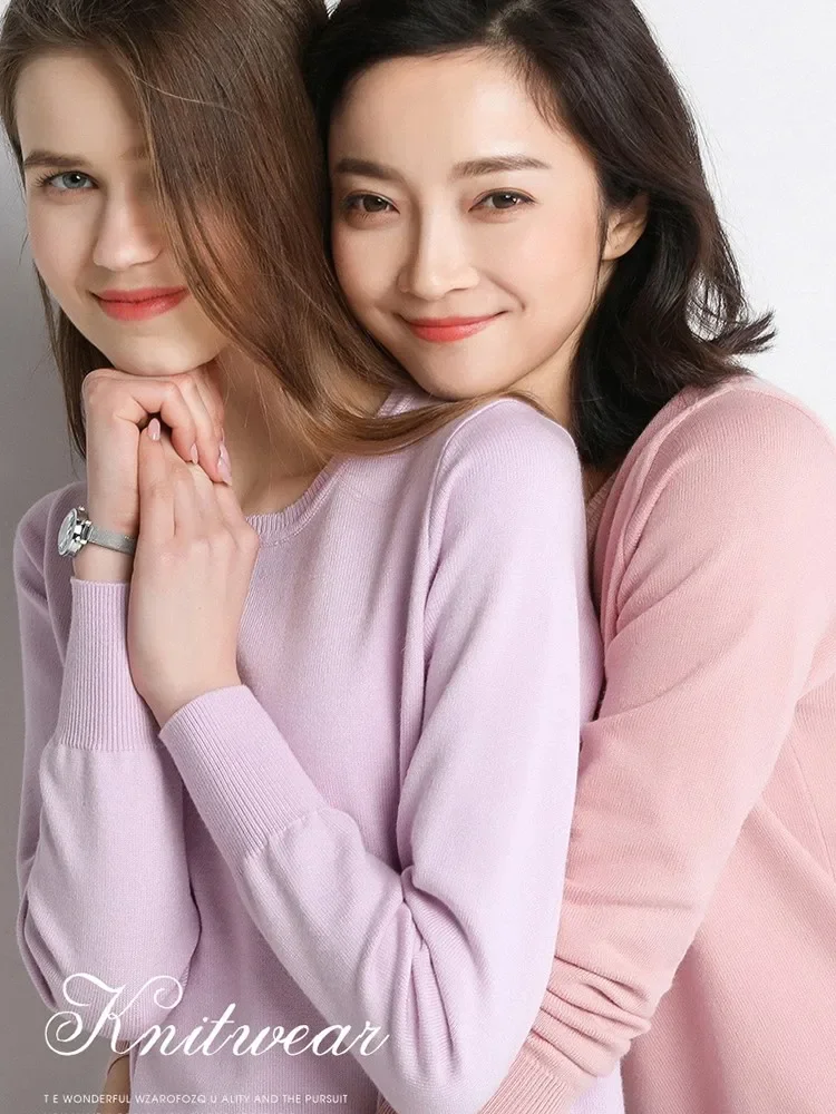 ZJAISS 2024 элегантный базовый осенне-зимний свитер женский пуловер с круглым вырезом